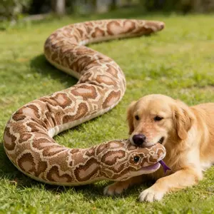 170cm Heavy Duty Realistic Red-Tailed Boa Snake Plush, High-Strength Soft Elastic Fabric Stuffed Python Cushion, Ergonomic Long Body Pillow for Sleeping, Durable Interactive Dog Toy Kit