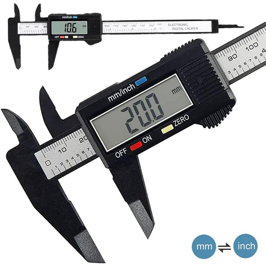 100mm Electronic Digital Caliper, Carbon Fiber Dial, Vernier Caliper, Micrometer, Measurement Tool, Digital Ruler