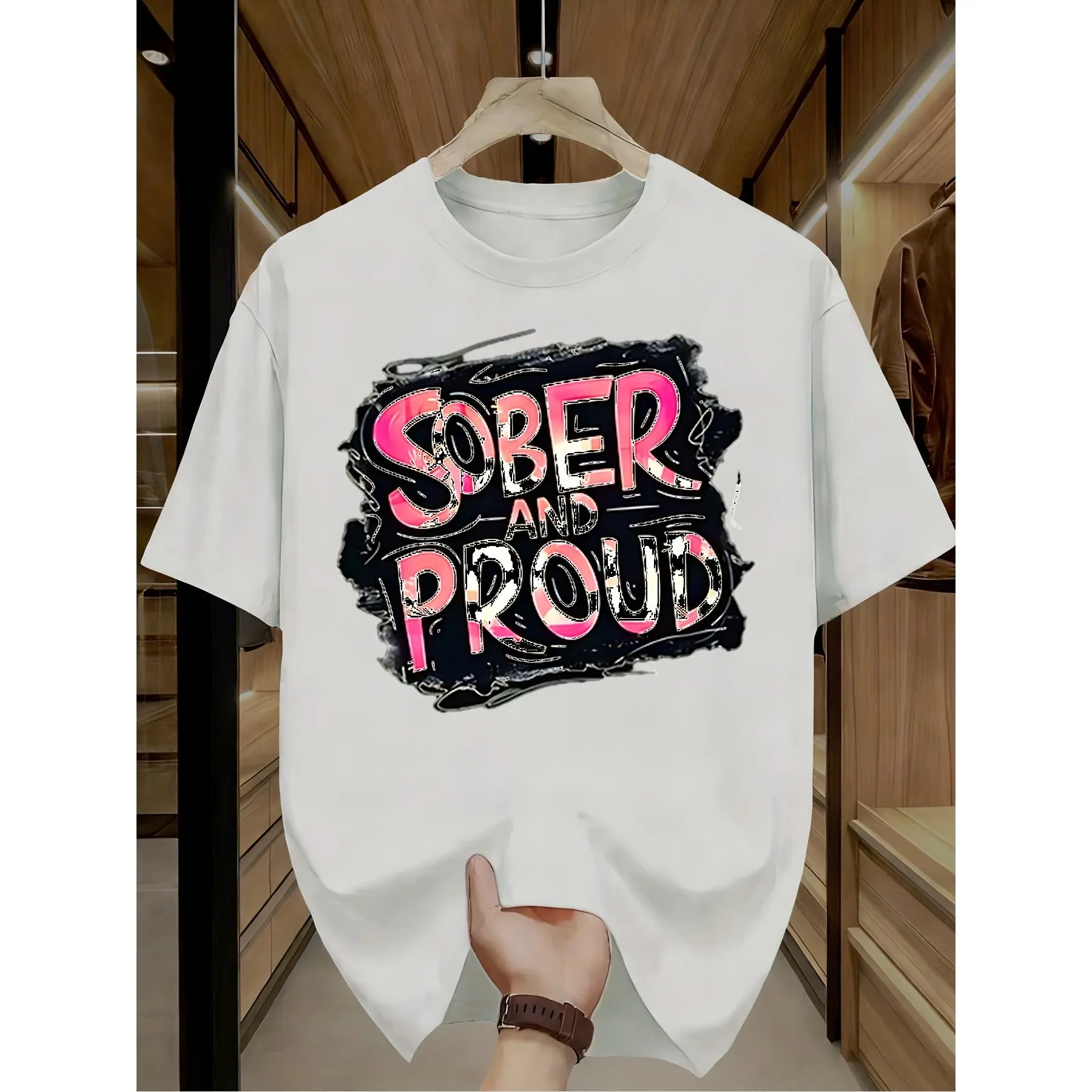 Sober And Proud Recovery Awareness Shirt Gift for Sober Living Sobriety Support Funny Graphic Tees Perfect Gift Idea for Birthday or Casual Attire Holiday