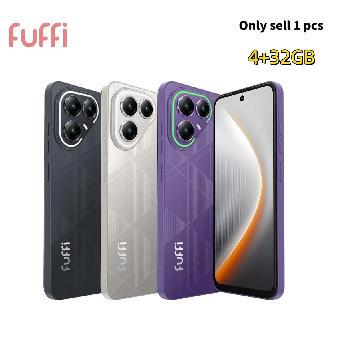 FUFFi-LED Emissive Smartphone, 6.67-inch HD Screen, 5MP+16MP Pixels, 4GB RAM+32GB ROM, 4400mAh Battery, Android 12.0, 4G Network, Dual SIM, Stylish Phone, GPS Navigation