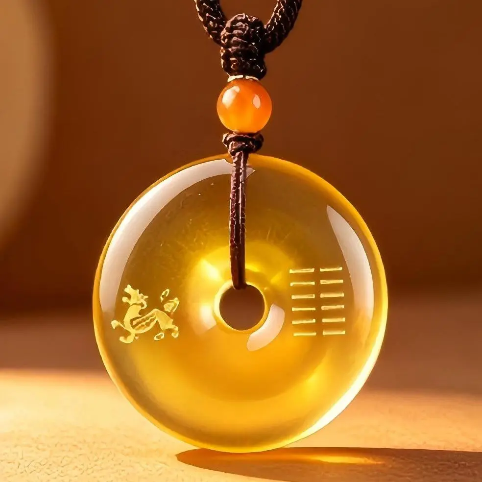 Good Luck Yellow Agate Pendant