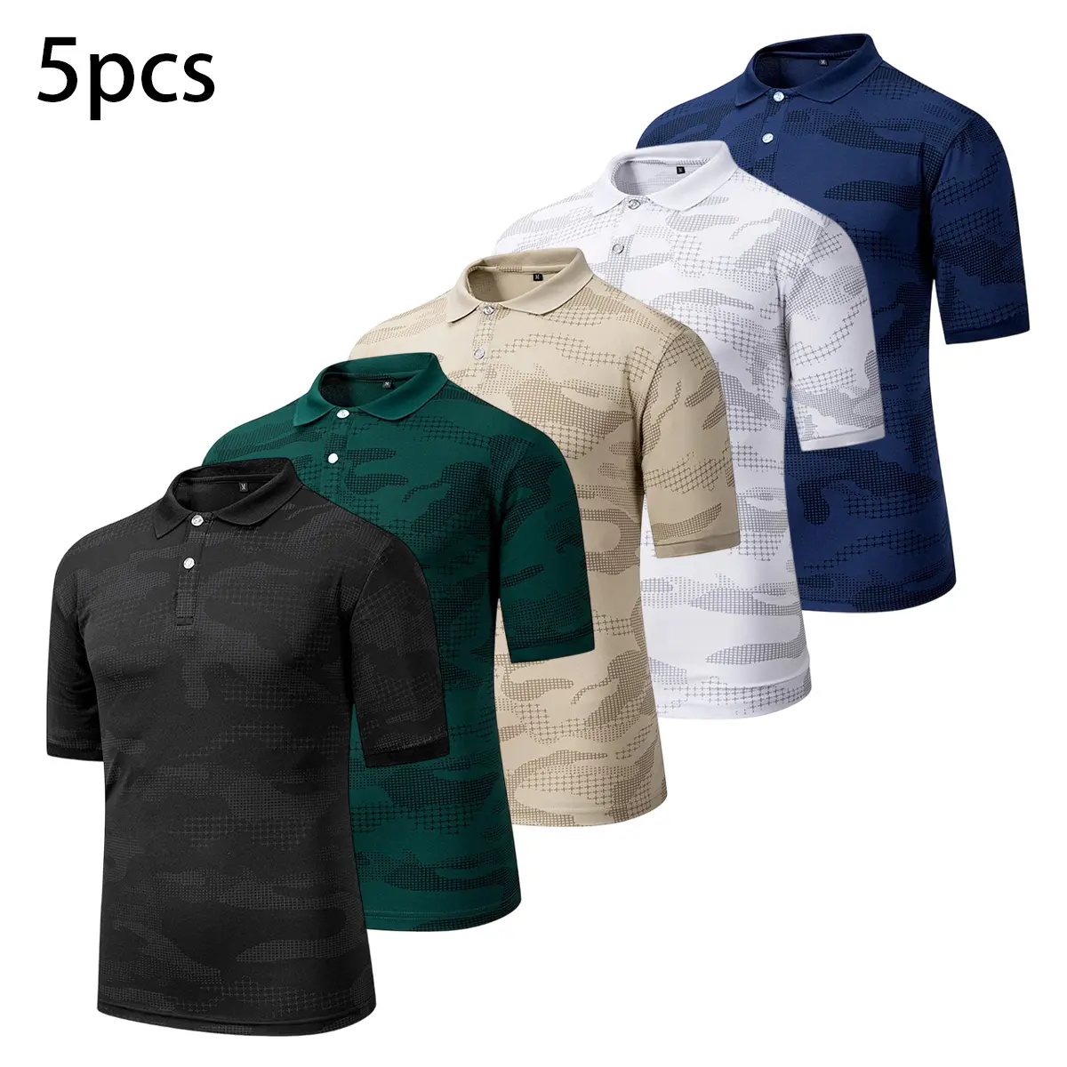 Casual Polo short sleeved collar, lightweight and quick drying fabric, refreshing and sweat free for spring and summer wear. Multi color set selection, suitable for work commuting, light exercise and fitness.