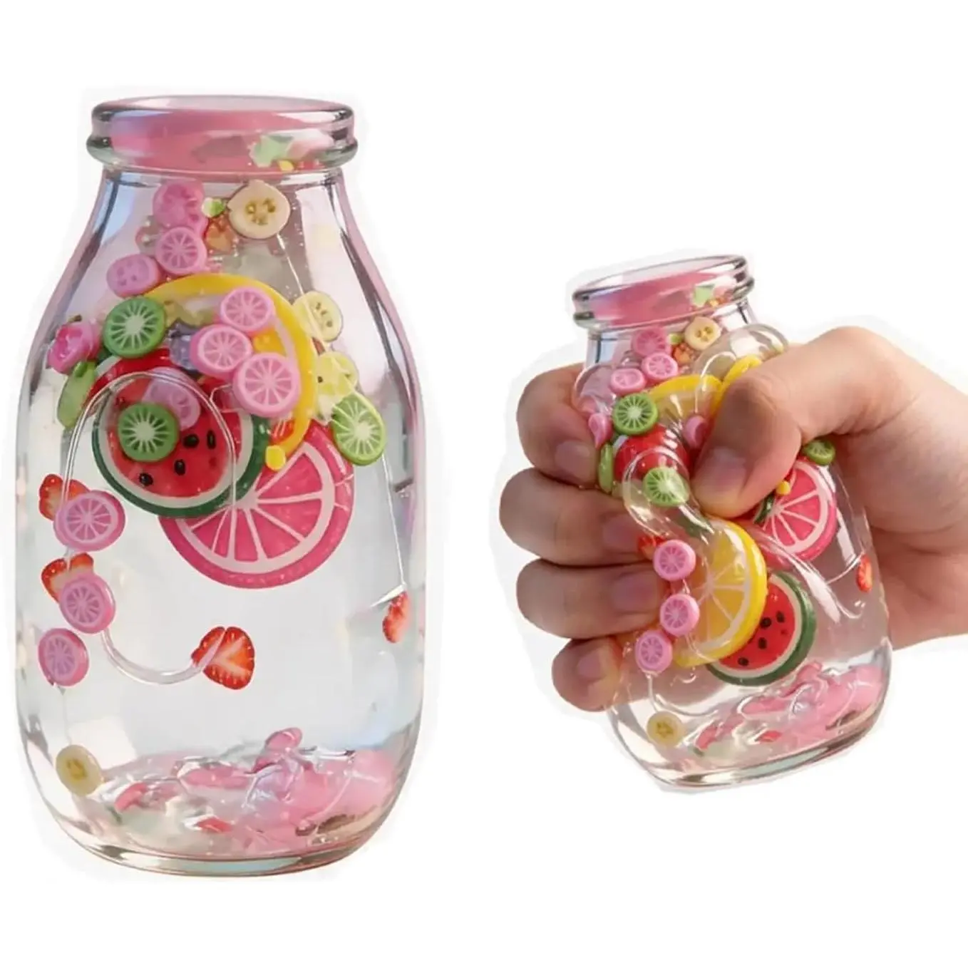 Maltose Drifting Bottle Pinch Music, Colorful Glitter Bottle, Slow Rebound Stress Relief, Creative Toy for Fun and Relaxation