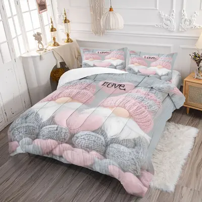 Paris Themed Bedding Set Full Size - Pink & Grey Eiffel Tower Comforter With Cherry Blossoms, 2 Pillowcases | Teen Girl Room Decor - View #8