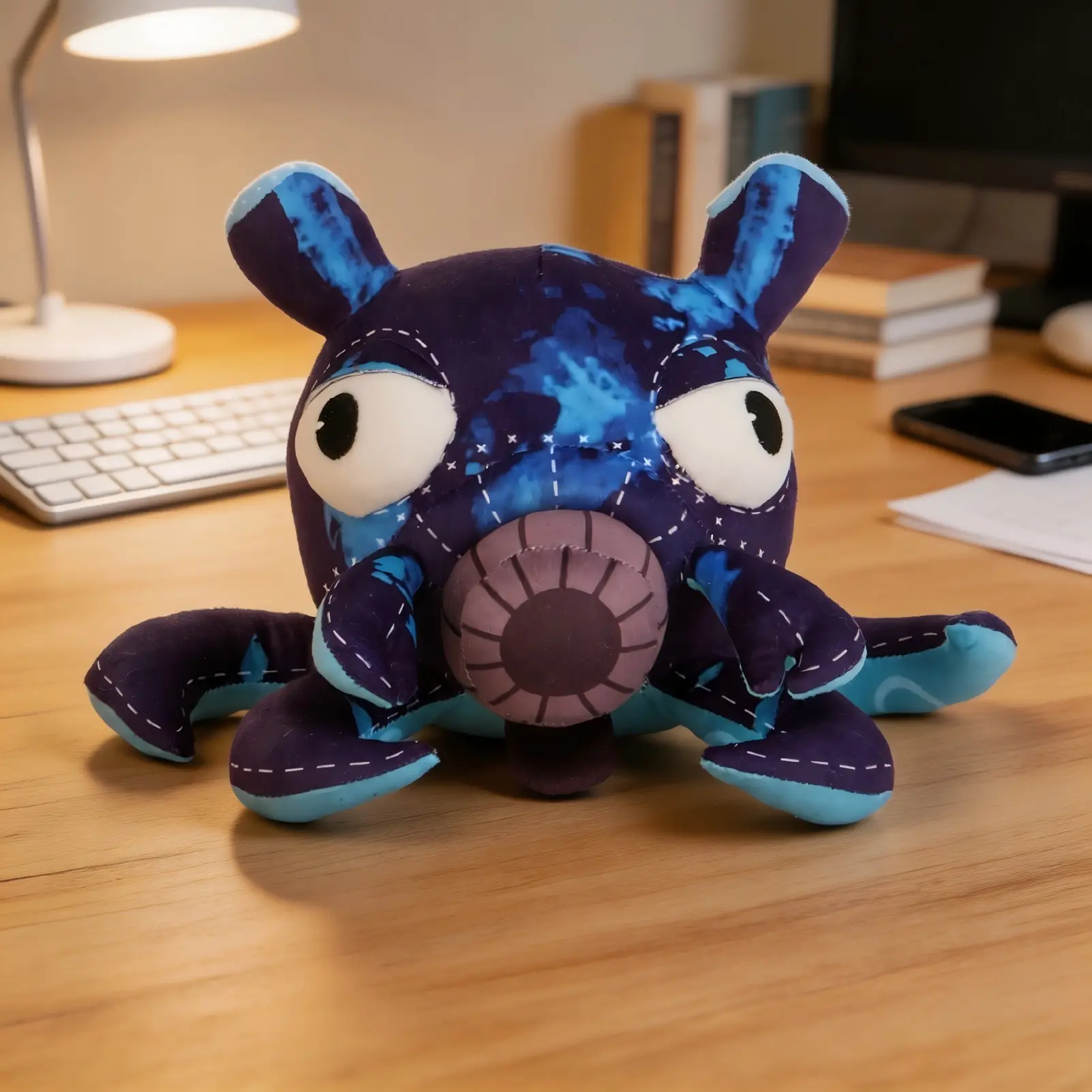 Dark Pals Inky Plush Toy, Blue Octopus Plush Doll, Cute Kawaii Monster Figure, Collectible Stuffed Animal, Perfect Gift for Kids and Gamers