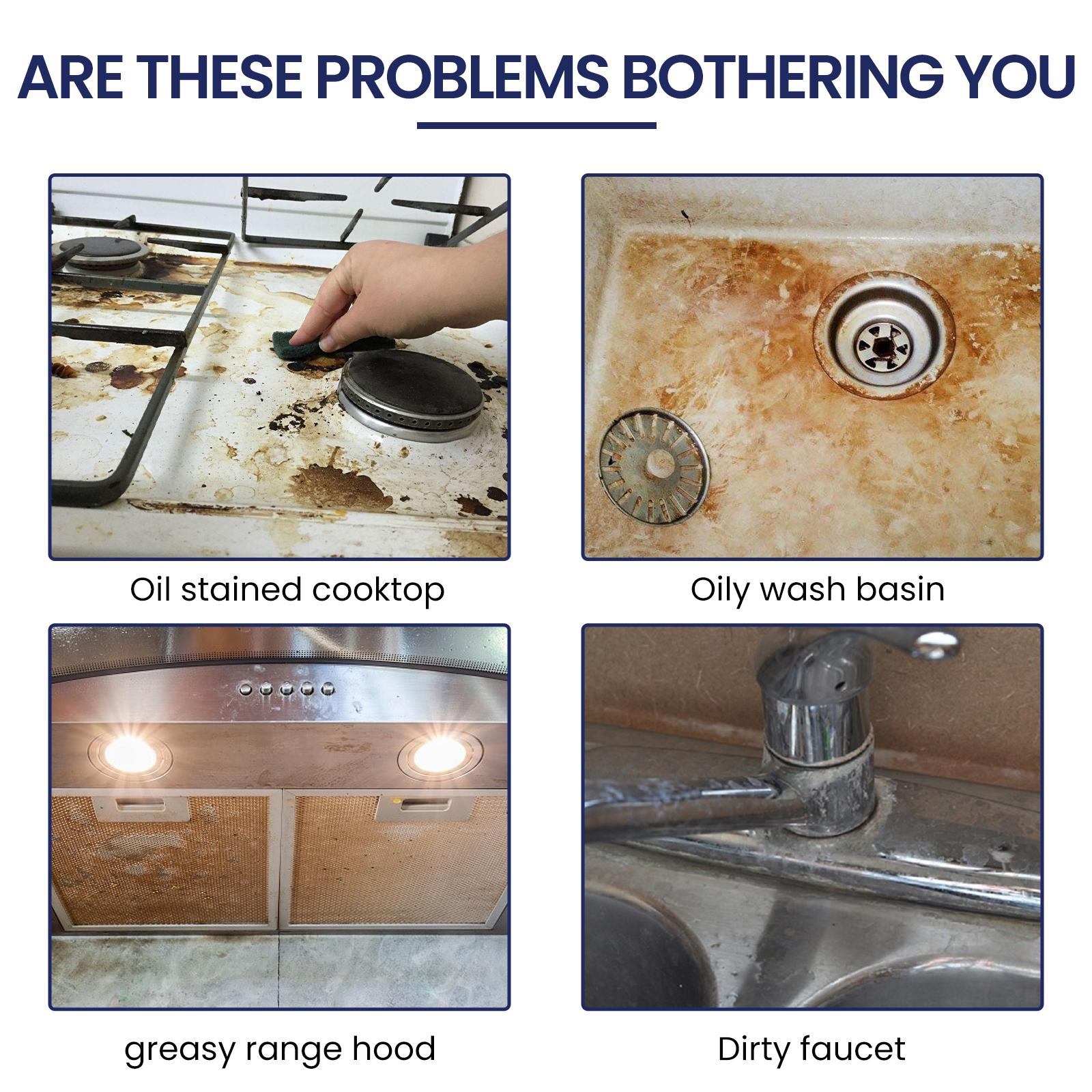 Jue Fish Protective Kitchen Cleaner, Range Hood Kitchenware Heavy Oil Cleaning Strong Decontamination