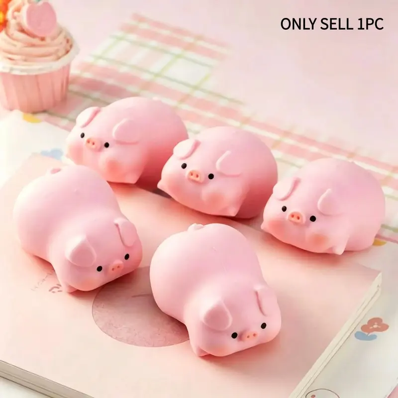 Stress Relief Piggy Squeeze Ball, Anxiety Reducing Calming Toy, Unique Relaxing Gift, Perfect for Friends and Family, Unisex Design, Tpr Kawaii Squishies, Fidget Squeeze Ball