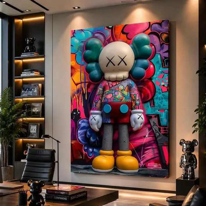 Hypebeast Graffiti Painting Art on Premium Canvas - Minimalist Artistic Wall Decor for Bedroom, Room Home Supplies Posters & Prints