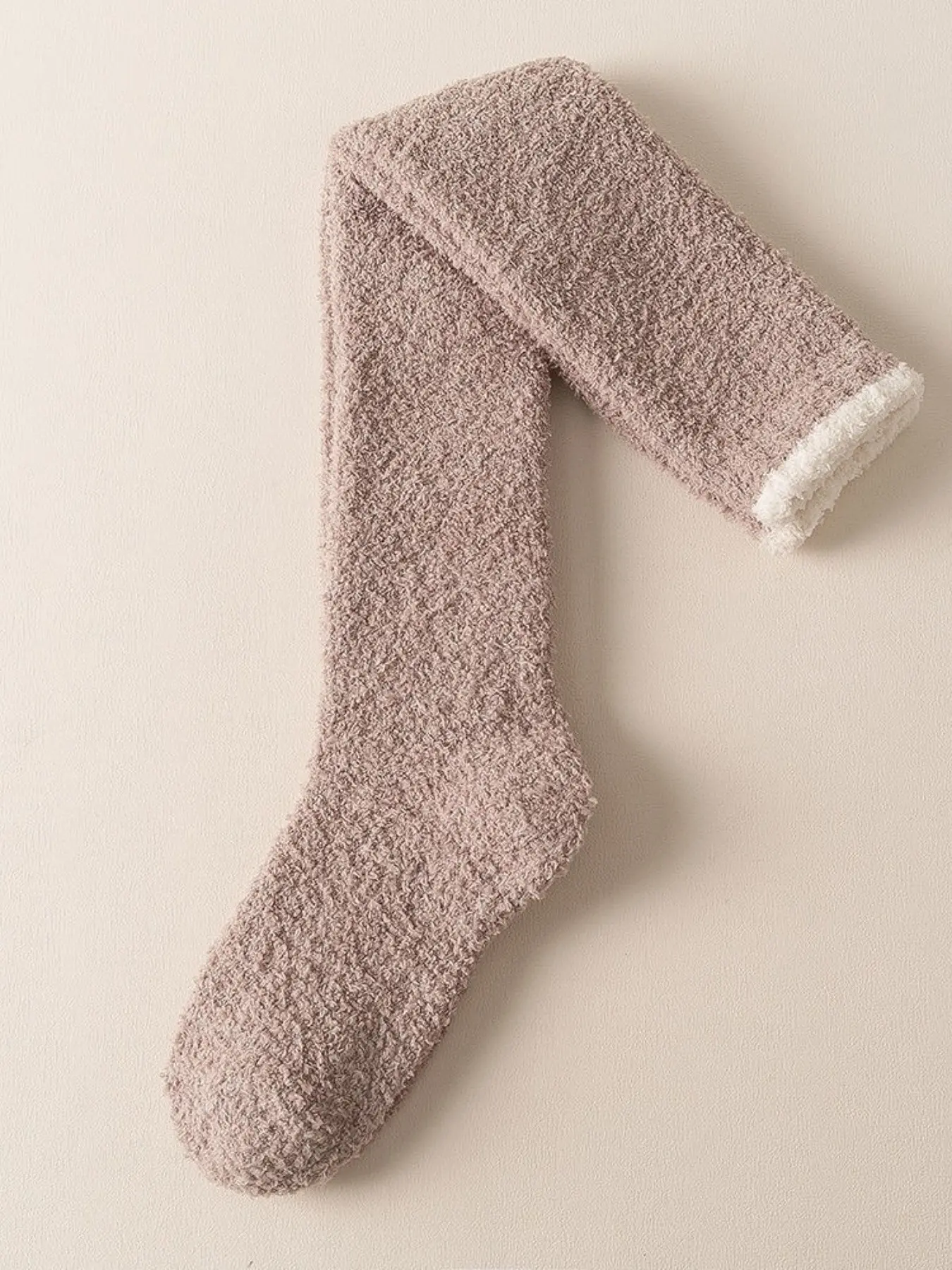 Coral Fleece Thigh High Socks, Thick Thermal over the Knee, Warm Sleep Home Socks for Women, Winter Maternity Loungewear, All Seasons