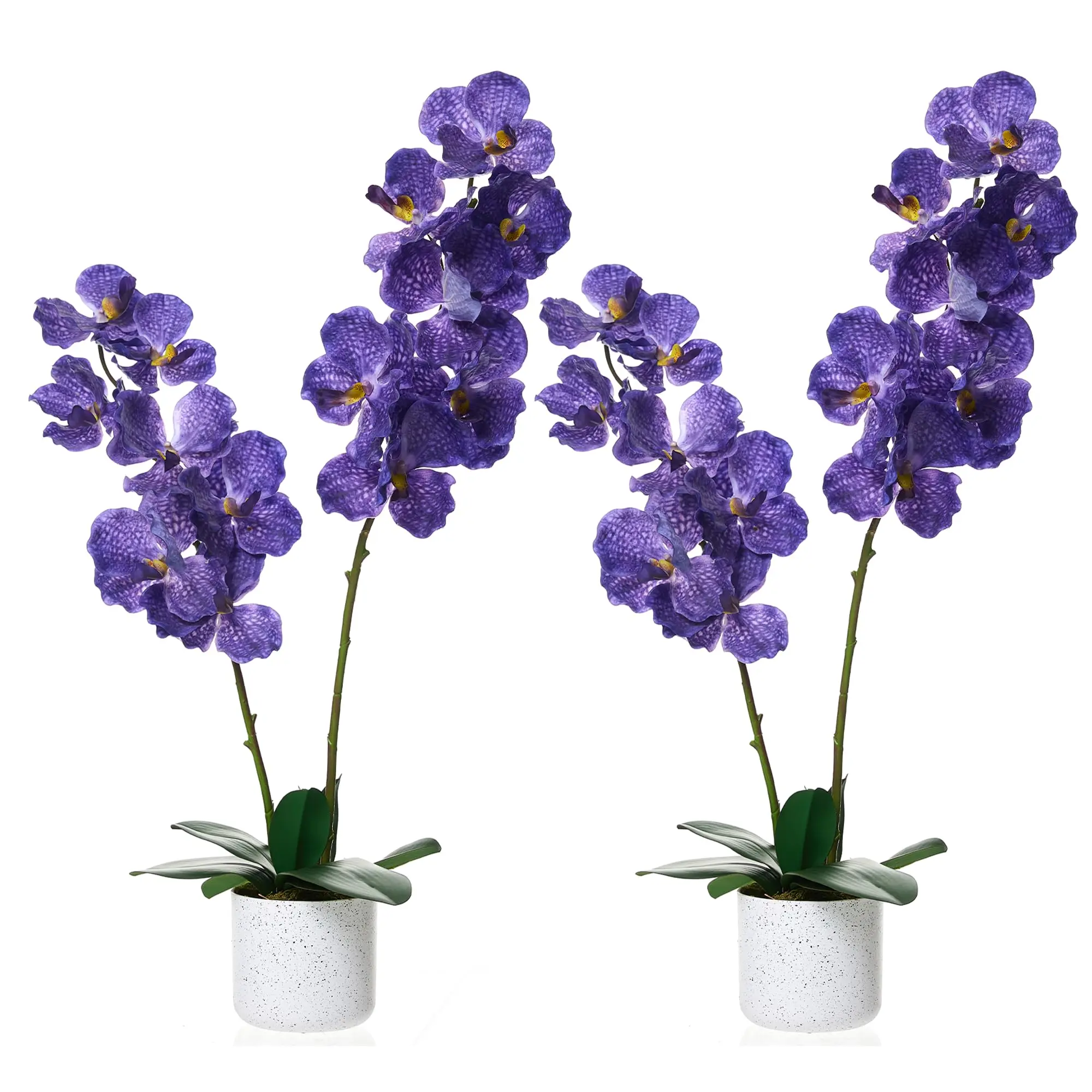 【Garvee】Set of 2 Artificial Magnolia Plants in White Pots – 80 cm Tall with 12 Realistic Flowers – Elegant Home and Office Decoration