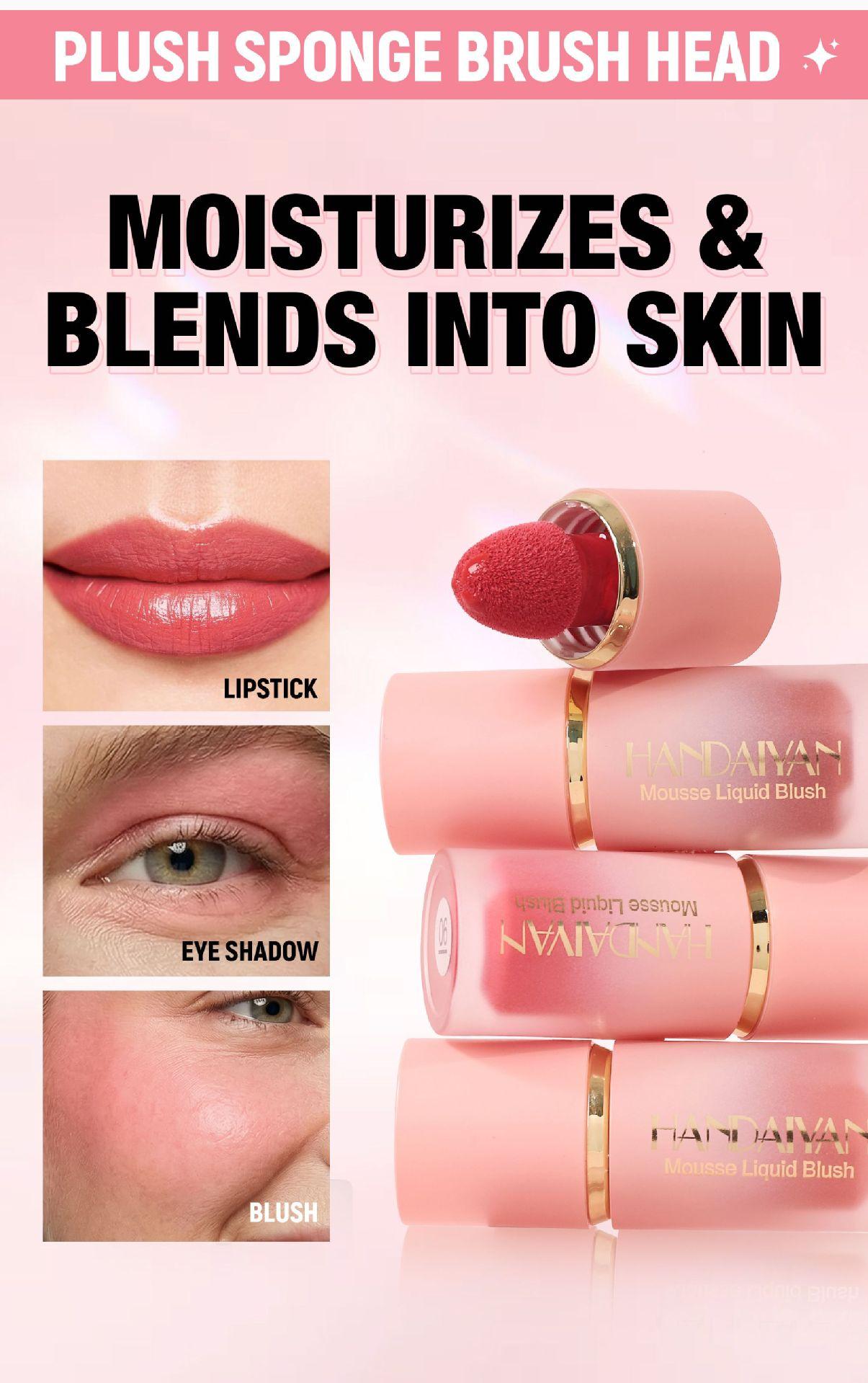 HANDAIYAN Liquid Blush — Matte Finish,Sculpts facial features, defines contours, and brightens the complexion to create a radiant look — Sweet Pink