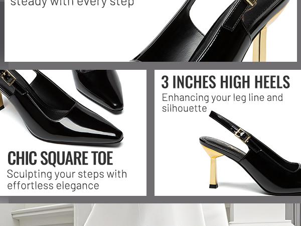 Athlefit Women's High Stiletto Slingback Heels Elegant Closed Square Toe Dress Pumps Shoes for Bridal Wedding Work Party Red