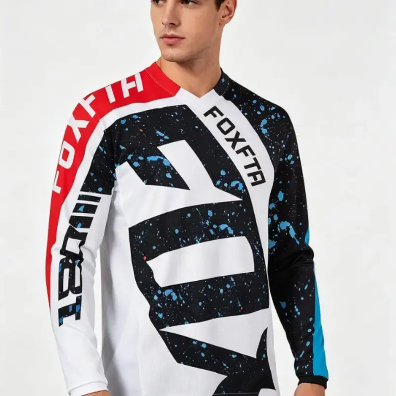 Mountain Bike Racing Wear, Road Cycling Jerseys, Motocross Jersey, MTB, BMX, ATV, Downhill Motorcycle, DH, Off-Road Motorcycle T-Shirts, Men's Fitness Long-Sleeve T-Shirts, Quick-Dry Breathable T-Shirts, Cycling Sports Wear, Sportswear Clothing