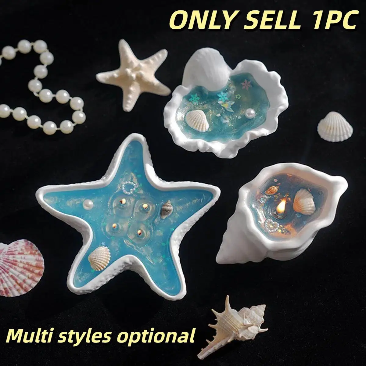 Sea Shell Starfish Scented Candle, Atmosphere Gift, Jelly Wax, Fragrance, Handmade Creative Decor, Halloween Gift, Girlfriend Mother Present