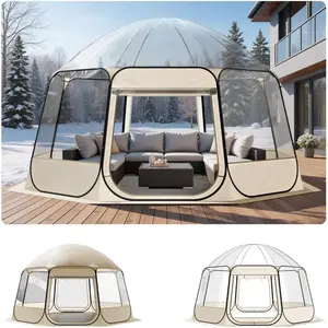 VEVOR Pop up Sports Tent, 8 Sizes Optional Clear Bubble Tent for 1 - 6 Person, Waterproof Outdoor Pod with Floor Mat Top Cover, Garden Igloo Dome Tents Camping Shelter for Sports Watching