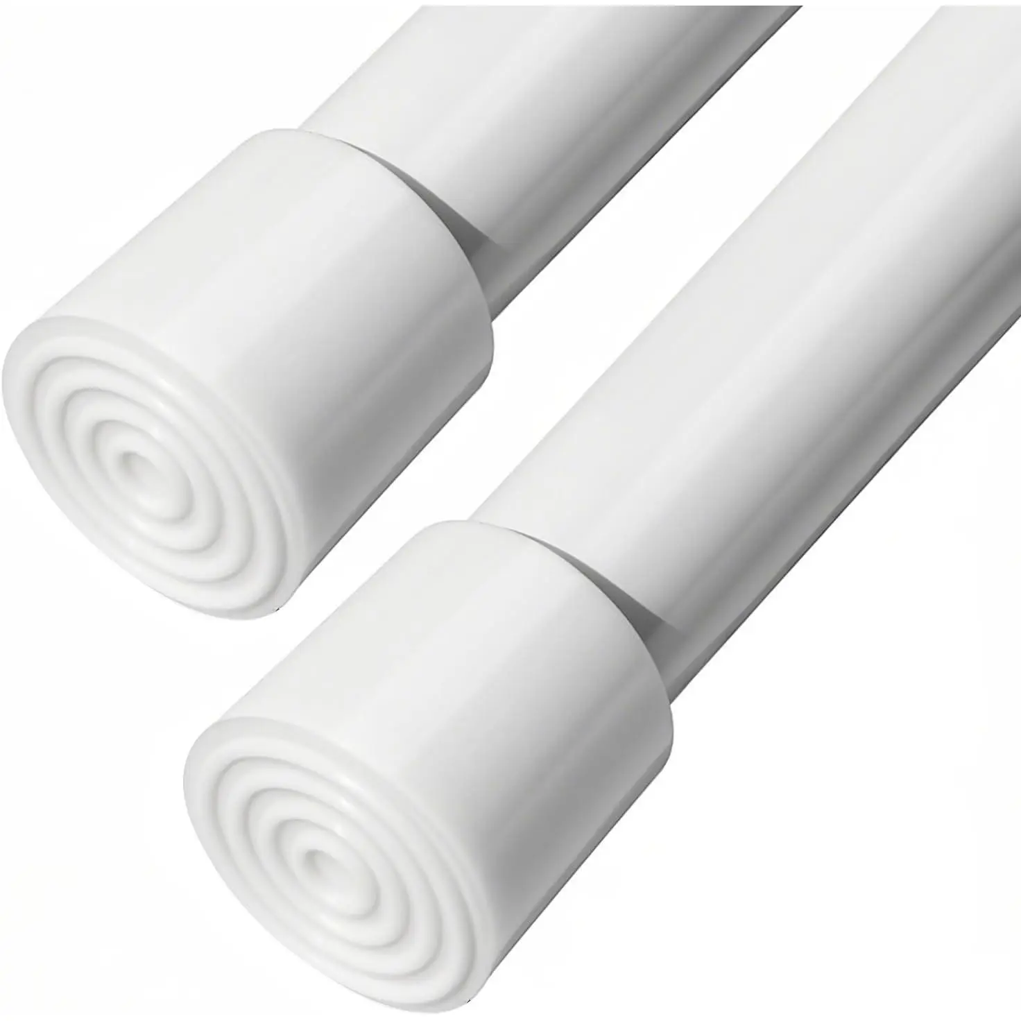 Tension Curtain Rods No Drilling- Adjustable 26"-39" Steel Spring Rods for Windows, Shower, RV (White, 2-Pack) | protects walls for renters,tool-free  setup,anti-slip ends avoid sliding,ideal for windows,closets,kitchen