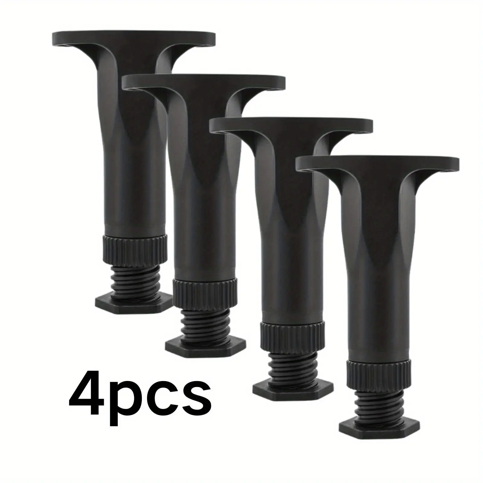 4pcs/ set Universal Adjustable Bed Frame Legs Parts 5.9-11 Inch - Heavy Duty Support for King Queen Size Beds, Tool-Free Installation, Non-Slip Rubber Feet, Sturdy Metal Frame Support for Box Spring/ Mattress Base, Home