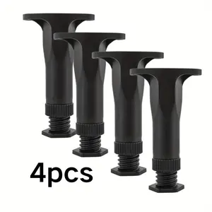 4pcs/ set Universal Adjustable Bed Frame Legs 5.9-11 Inch - Heavy Duty Support for King Queen Size Beds, Tool-Free Installation, Non-Slip Rubber Feet, Sturdy Metal Frame Support for Box Spring/ Mattress Base