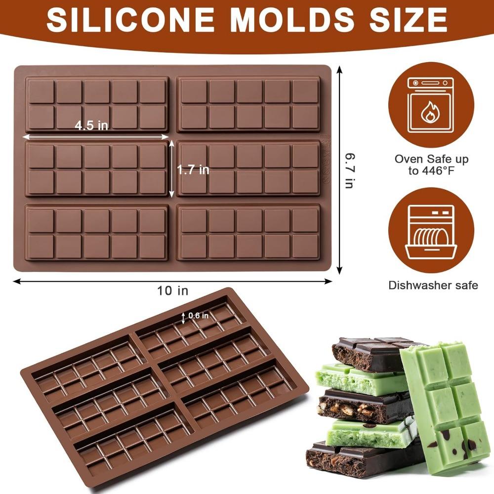 Chocolate Bar Mold,Non-Stick Chocolate Molds, 100% Food Grade Silicone Deep Mold For Dubai Pistachio Rod,Candy,Snacks,Knafeh Pistachio Rod and More(10 Snap)