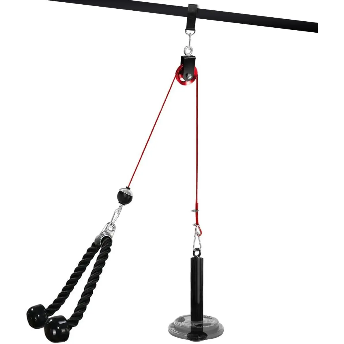 LAT and Lift Pulley System, Weight  Machine for Power Cage & Squat Rack, LAT Pulldown Attachments for Triceps Pull Down, Biceps ,  & Forearm Workouts -  Gym Equipment