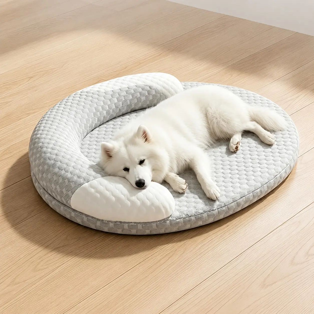 Cooling Orthopedic Pet Bed, Puppy Bed, Kitten Bed, Breathable Summer Dog Bed with Raised Edges, Soft Washable Anti-Slip Pet Mat for Small, Medium and Large Dogs and Cats, All-Season Use