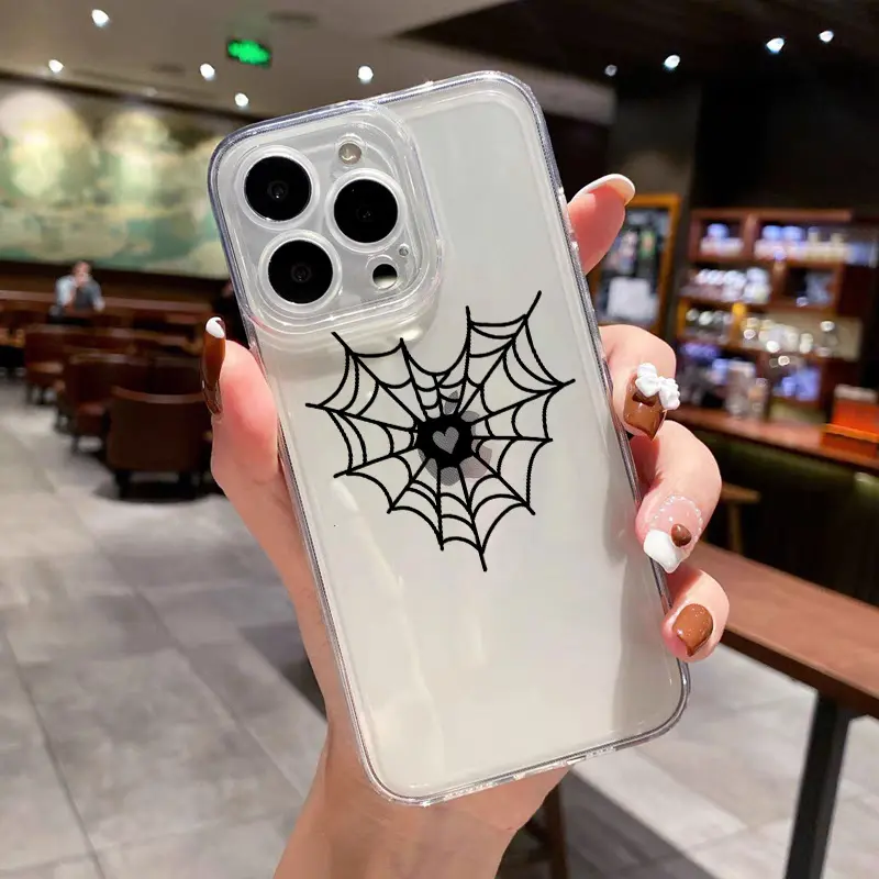 Phone case: for iPhone 17 Pro Max Heart & Spider web Luxury Shockproof Phone Case for iPhone 16 15 11 14 13 12 X XS Plus,  Shockproof Cases Fall Bumper Back Soft Matte Lens Protection Cover Pattern Cases