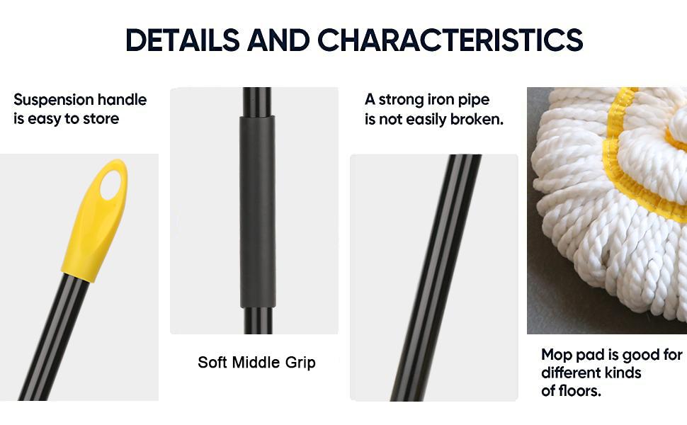 Microfiber Twist Mop Refill, Heavy Duty Mop Head Refills (Not Include Handle)