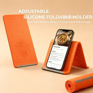 Flexible Silicone Aluminum Phone Stand, Bendable Rollable Foldable Adjustable Anti-Slip Mount, Universal Ergonomic Holder For Phone Tablet Laptop, Portable Accessory For Home Office Travel Scenarios