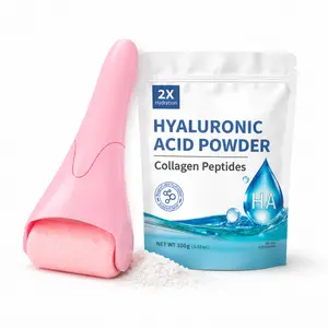 Skincare Bundle: Hyaluronic Acid Powder + Ice Roller, Facial Care & Beauty Tool Set