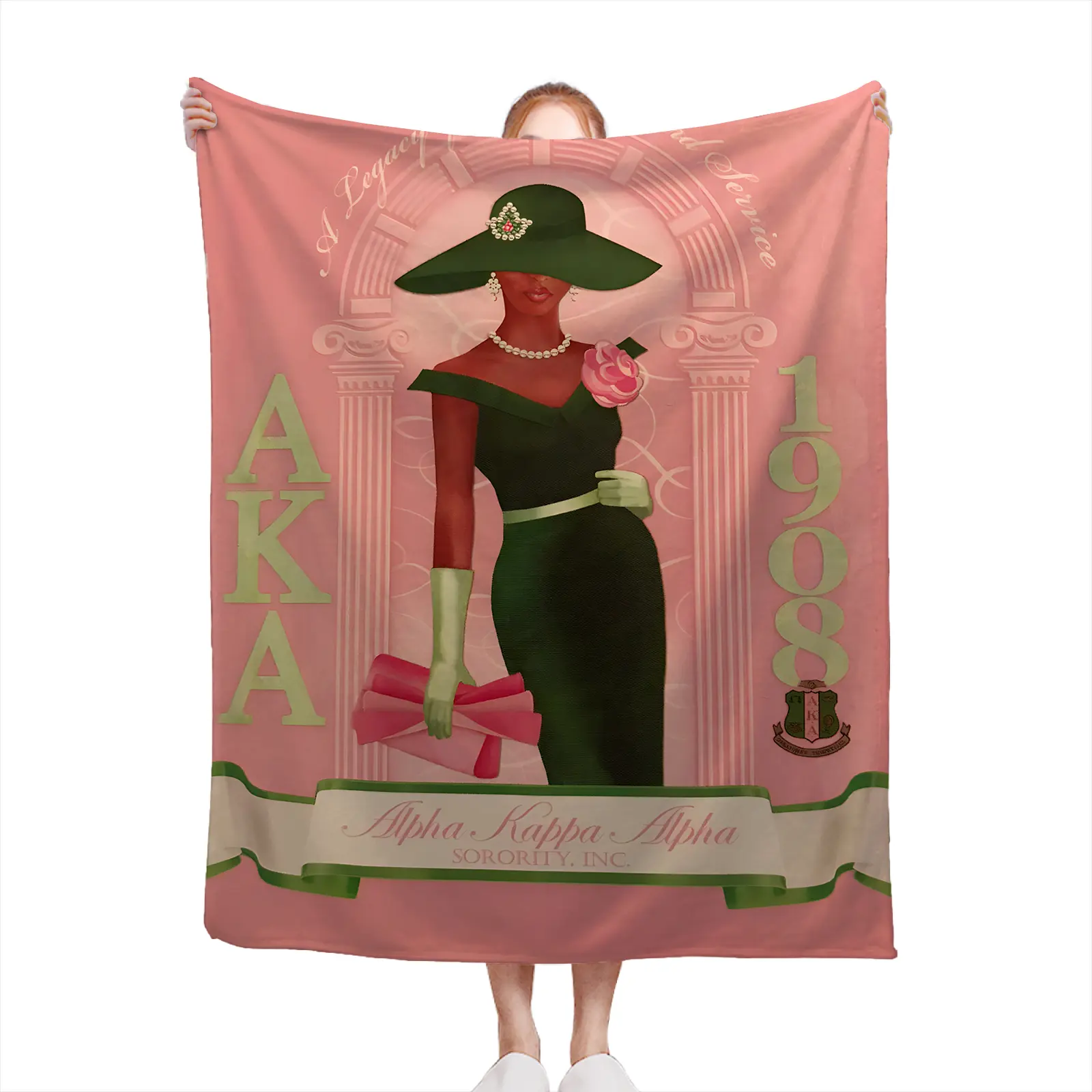 Soft Cozy Throw Blanket Polyester Pink AKA 1908 Sorority Print Digital Design For Living Room Bedroom Gift For Sisters2607230277