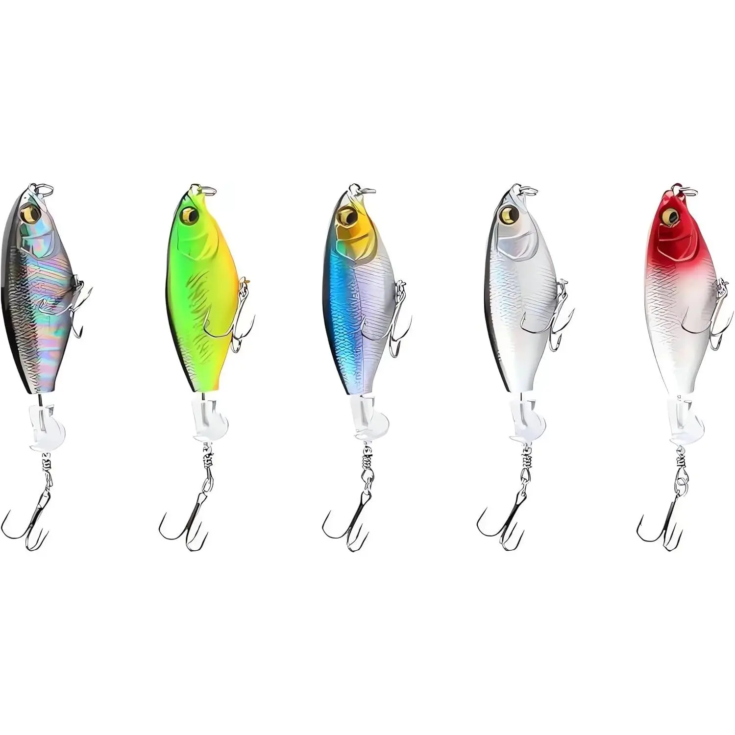 Topwater Fishing Lures with Storage Box, Whopper Popper for Bass, Catfish, Perch - Floating Pencil  with Rotating Tail for Freshwater or Saltwater