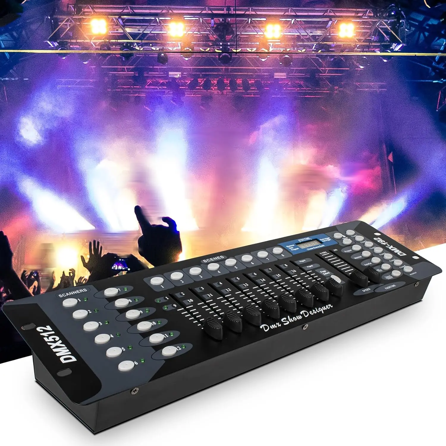 192 DMX DJ Controller - LCD Display DMX Controller for DJ Lights, Pubs, Night Clubs, Disco