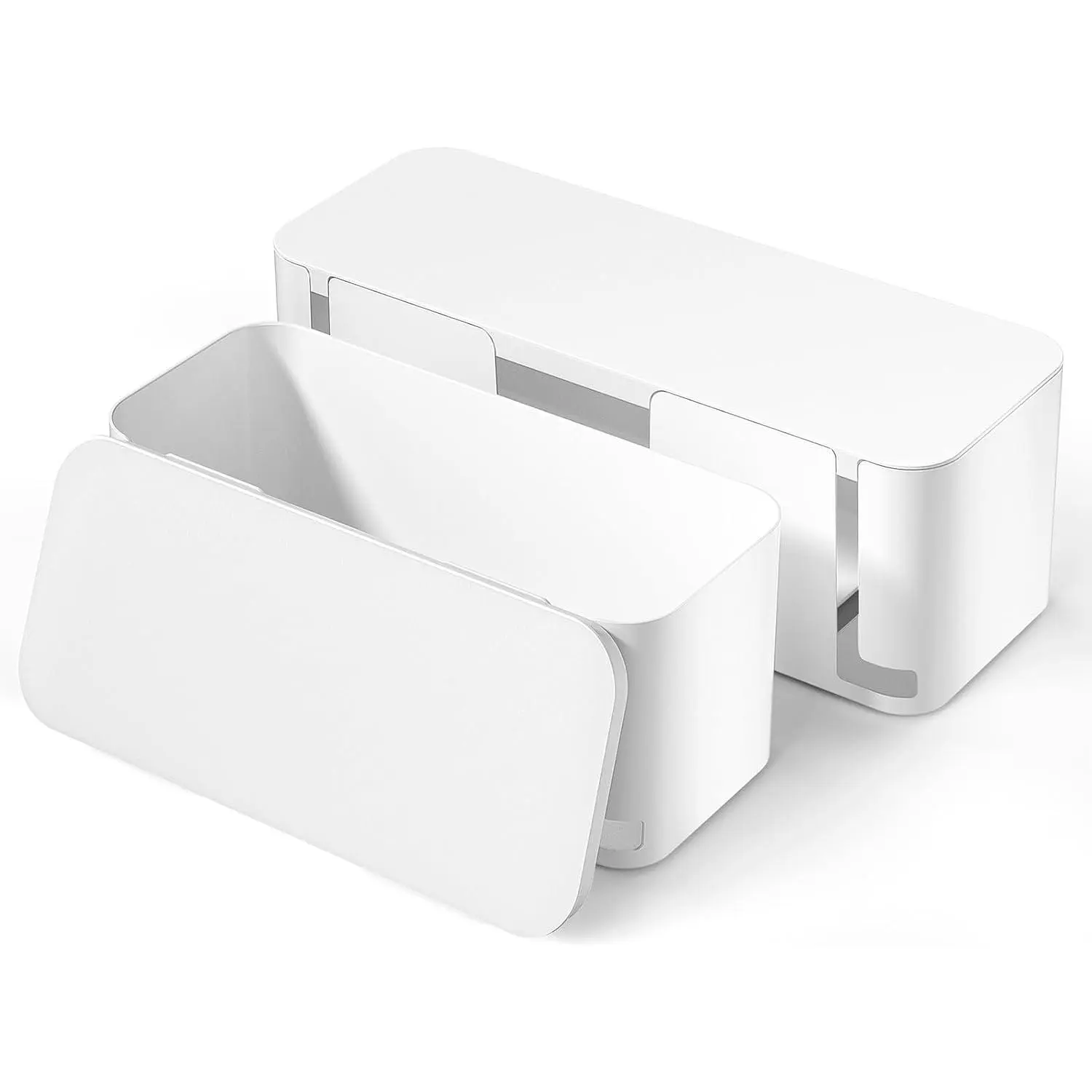 2 Pack  Management Box,  Friendly  Box Organizer for  & Office, -Proof Floor Cord Cover, Cord Management and Cord Hider, White