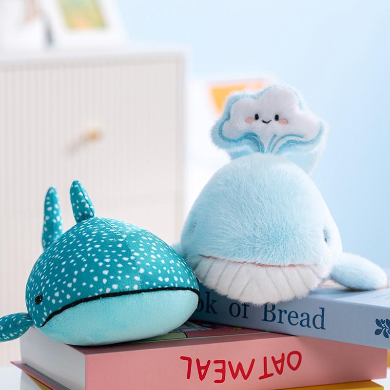 Lovely Lifelike Mini Sea Blue Whale Plush Toys Cotton Stuffed Whale Doll Lovely Office Desktop Companion Kids Game Props