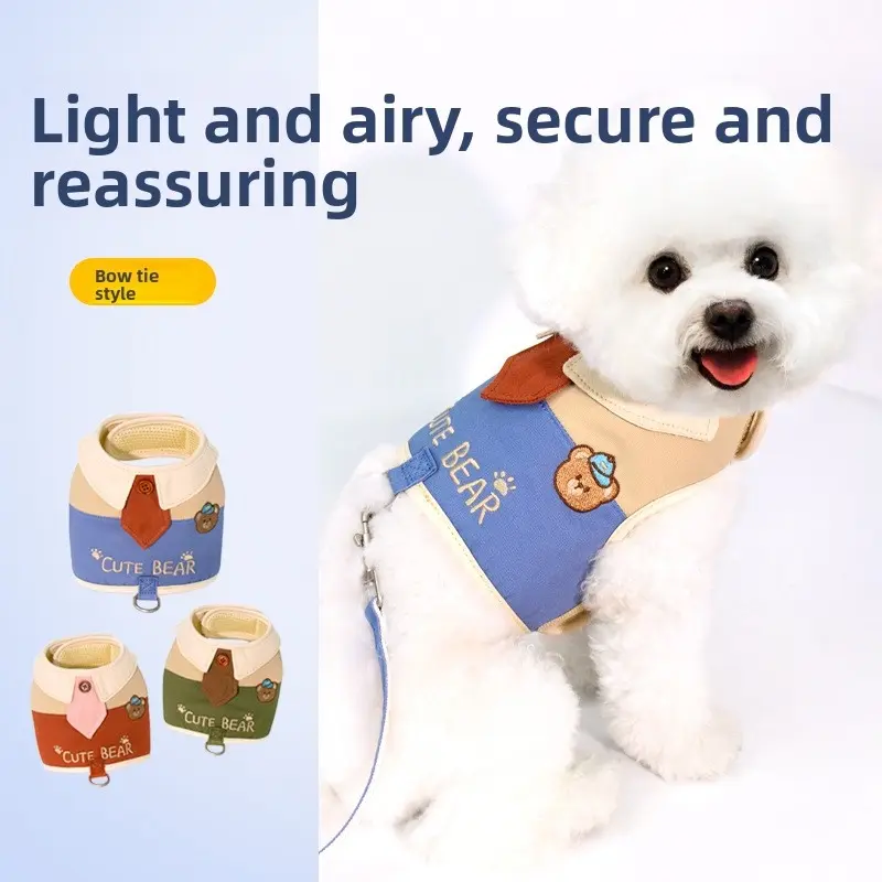 Pet dog leash vest harness for small dogs Bichon Frise Teddy dog walking leash cat leash dog leash