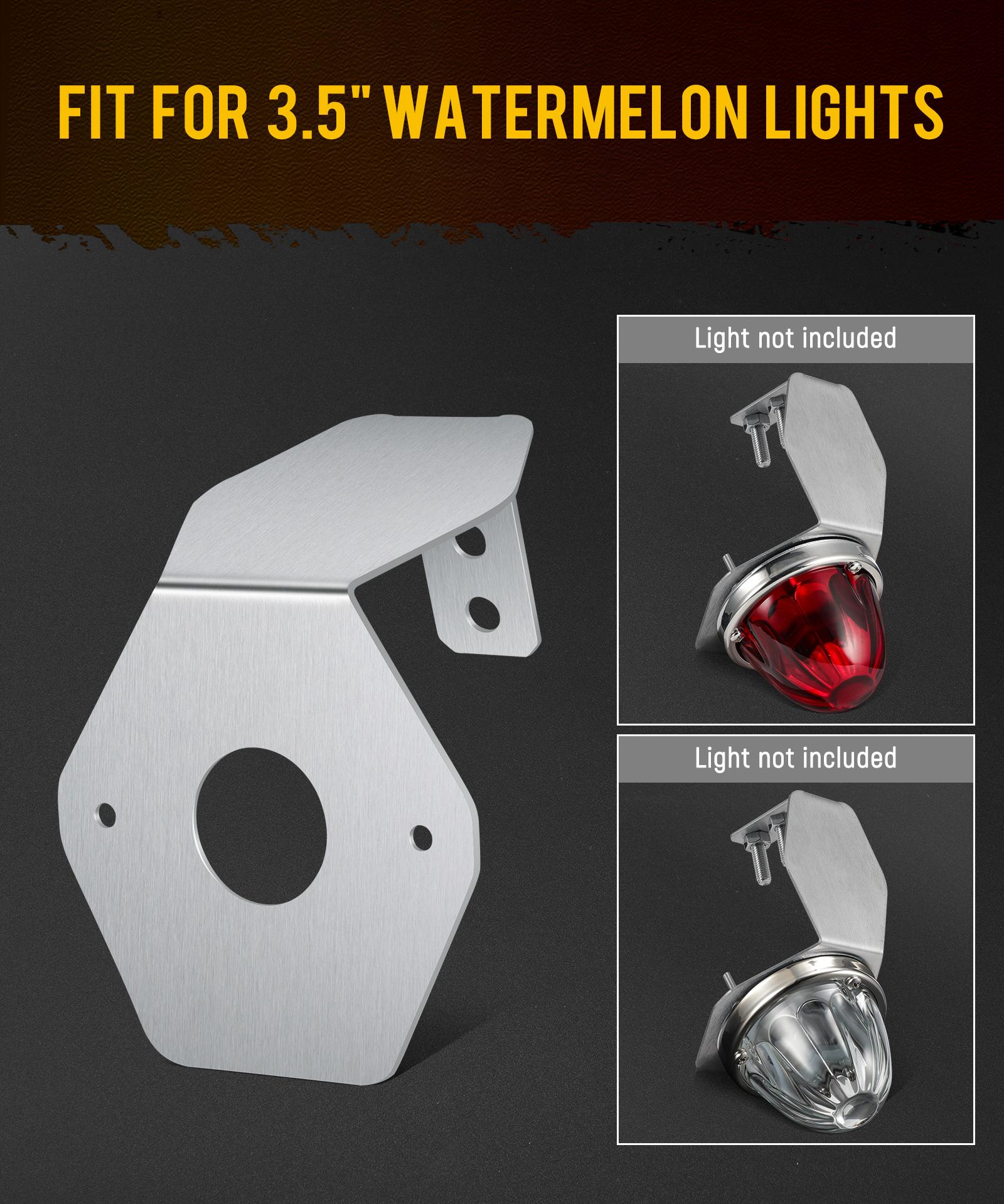 Glass Watermelon Light Mirror Turn Signal Angled Stainless Steel Bracket Holder 2PC