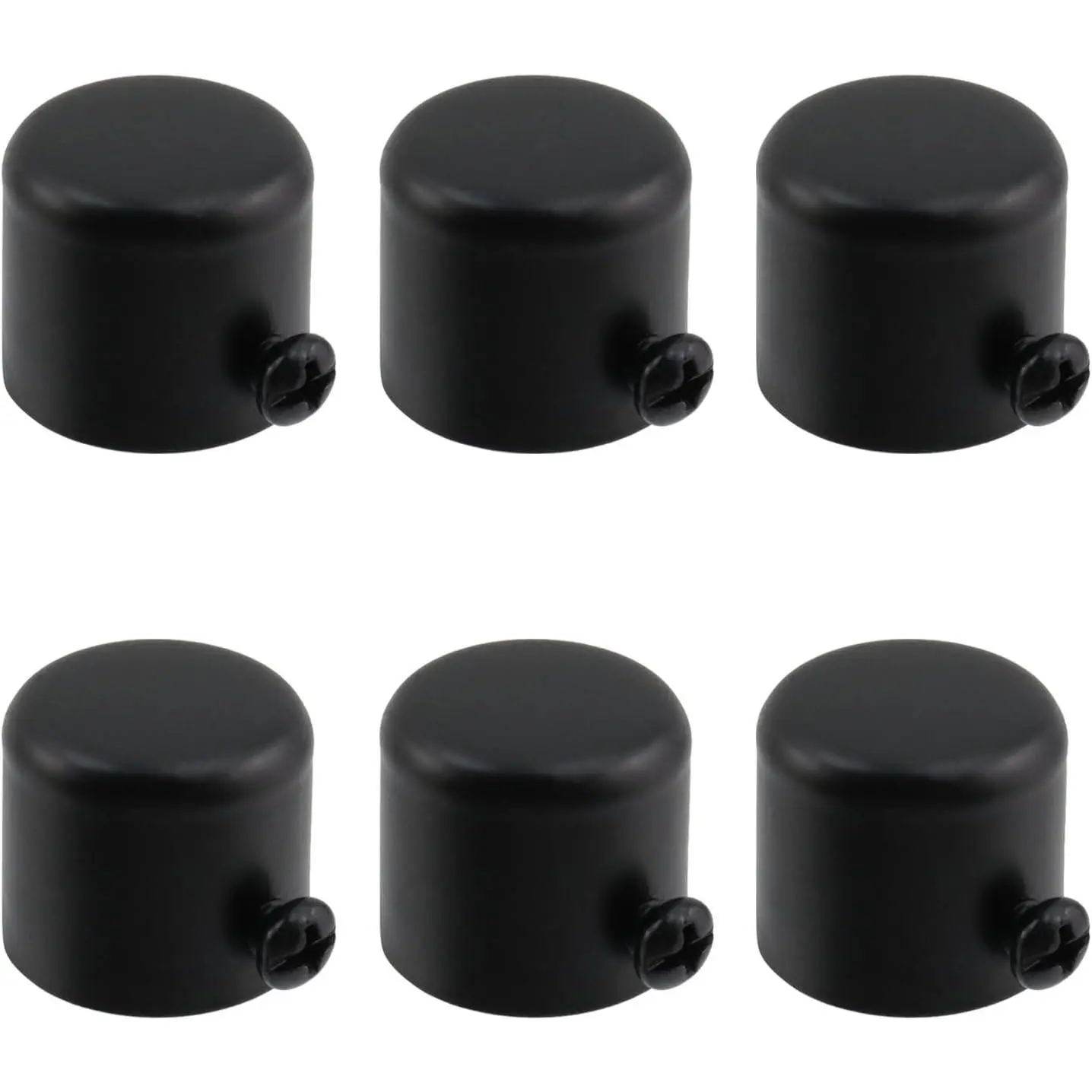0.87" Dia Cylindrical Curtain Rod Finials Curtain Rod Cap Replacement DIY Curtain Rod Accessories Decorative Caps for Bedroom Living Room Kitchen Bathroom 6 Pcs