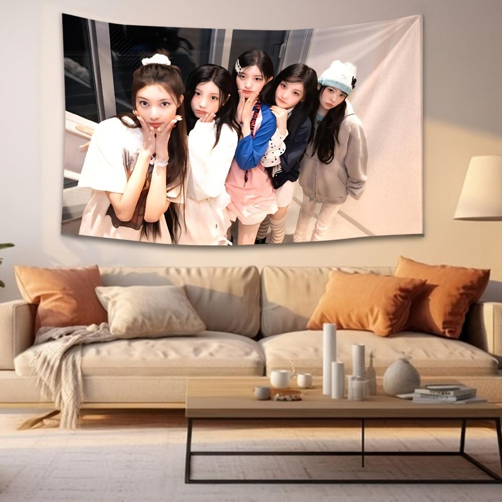 KPOP Ii-Illits Sweet Girl Group Member • 1pc Polyester Digital Printed Flag • Ideal for Indoor Home And Garage Wall Decor • Outdoor Advertising • Holiday Party Decoration Hanging Banner with Grommets