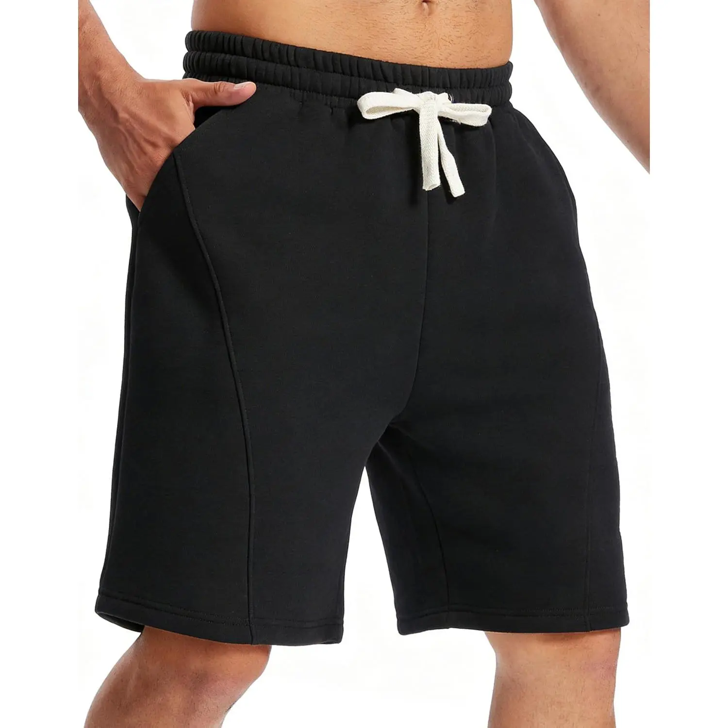 360GSM Heavyweight Thick Mens Cotton Shorts 8" Baggy Fleece SweatShorts