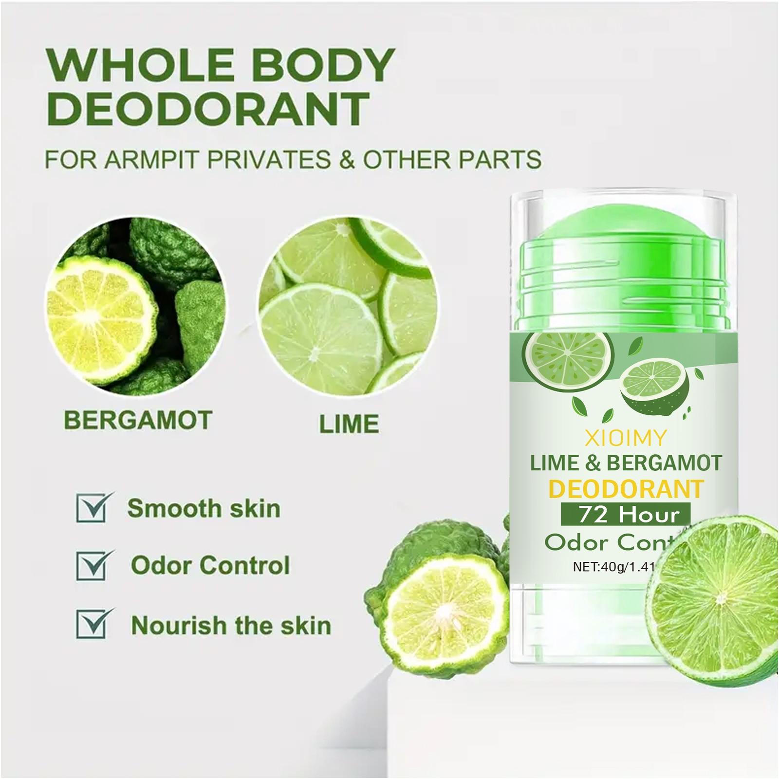 Lemon & Mandarin Deodorant Stick, Long-Lasting Fresh Scent, Aluminum-Free, 72h Odor Protection, Odor Neutralizer, Suitable for Underarms, Body, Women & Men