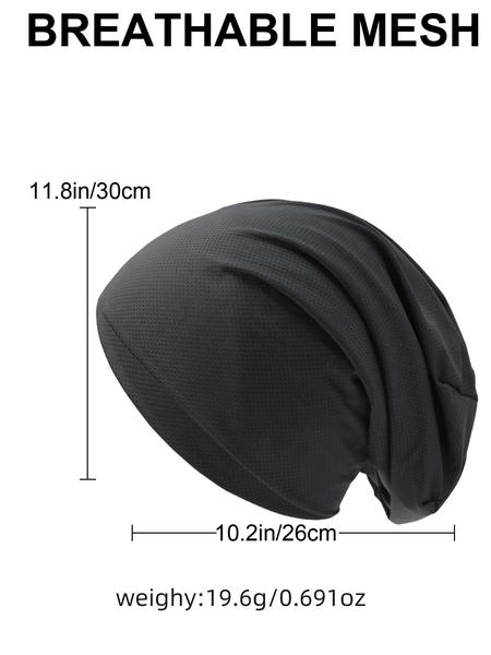 Unisex Breathable Mesh Slouchy Beanie Cap Set, Casual Summer Cycling Sports Hat, Fitted Design, Ideal for Men & Women, Lightweight Outdoor Use