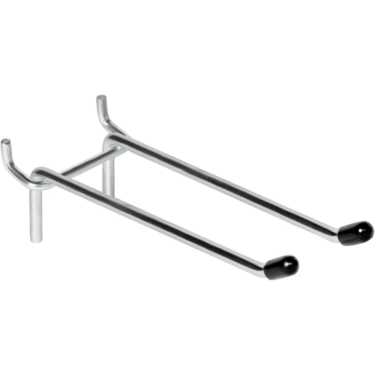 10 Pcs Pegboard Hooks, 6 Inch, Pegboard Pegs Accessories with Rubber Tipped, Double Peg Hook Fit 1/4” Hole, Heavy Duty Tool Utility Hook for Hanging Tools, Bags and More
