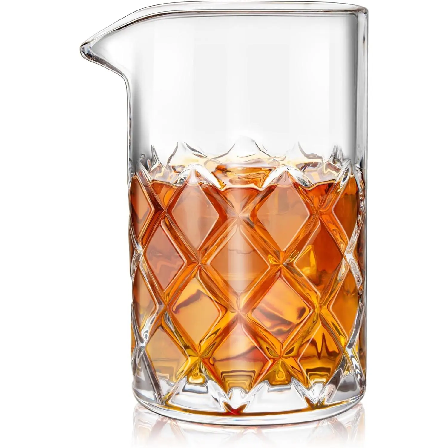 Cocktail Mixing Glass, 20 oz Crystal Mixing Glass, Old Fashioned Bar Stirring Glass - Extra Thick Weighted Base Ultra for Martini, Manhattan