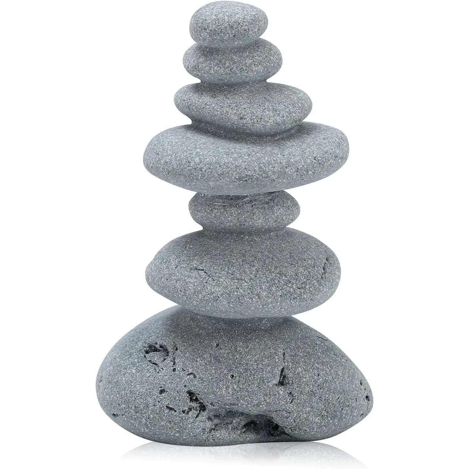 Mini Stacking Rock Stone Decor Stacked Stone Sculptures Zen Cairn Statue Realistic Ornament for Garden, Fish   Office