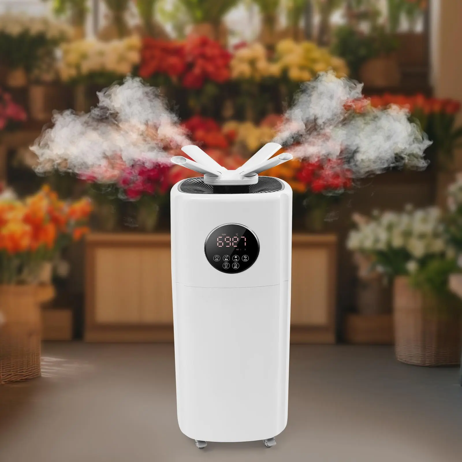 Large Humidifier Whole House Humidifier Commercial Humidifier, 5.5 Gal/21L 40.6 oz/h Cool Mist Output, Industrial Air Vaporizer for Large Room Up To 1291.7 Sq Ft,Top Refill Humidifier w/ 12-Hour Timer for Whole House,Greenhouse, Plant Appliance