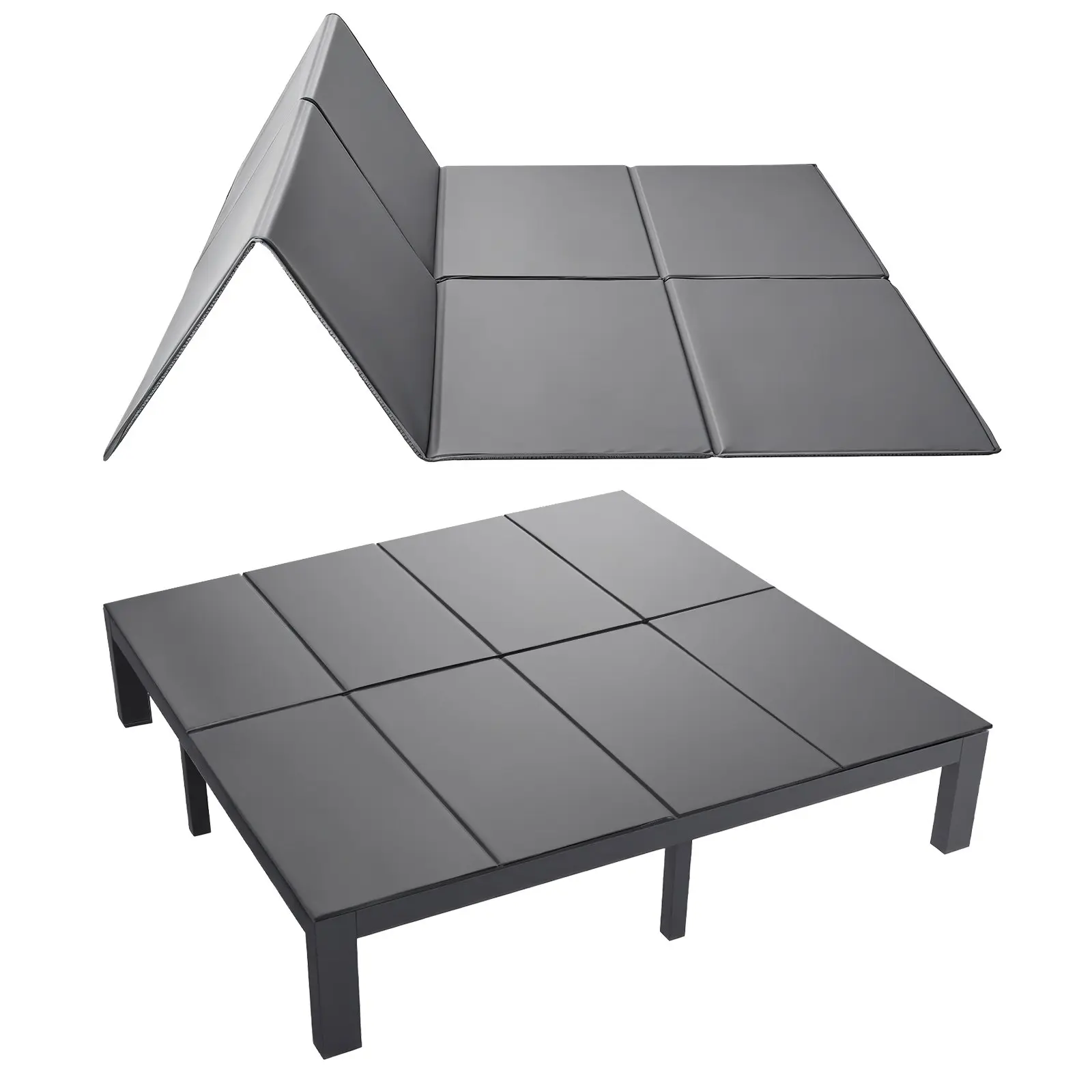 VEVOR Bunkie Board, King Size 80.3 x 75.9 in, Foldable Bed Board Under Mattress with Hook-and-Loop Straps, PP Core with 600D Oxford Fabric, Anti-Sag for Metal Frames, Bunk Beds, and Sleeper Sofas