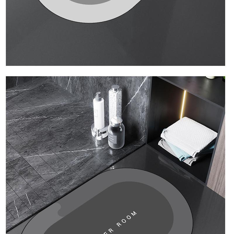 Modern minimalist bathroom mat, water-absorbent, suitable for bathroom, toilet and bedroom entrance, door carpet and entry floor mat