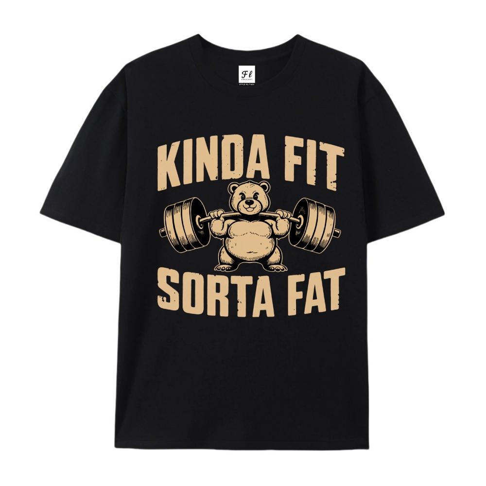 Funny Weightlifting Bear Tee – Cotton Heavyweight Oversized Gym Shirt
