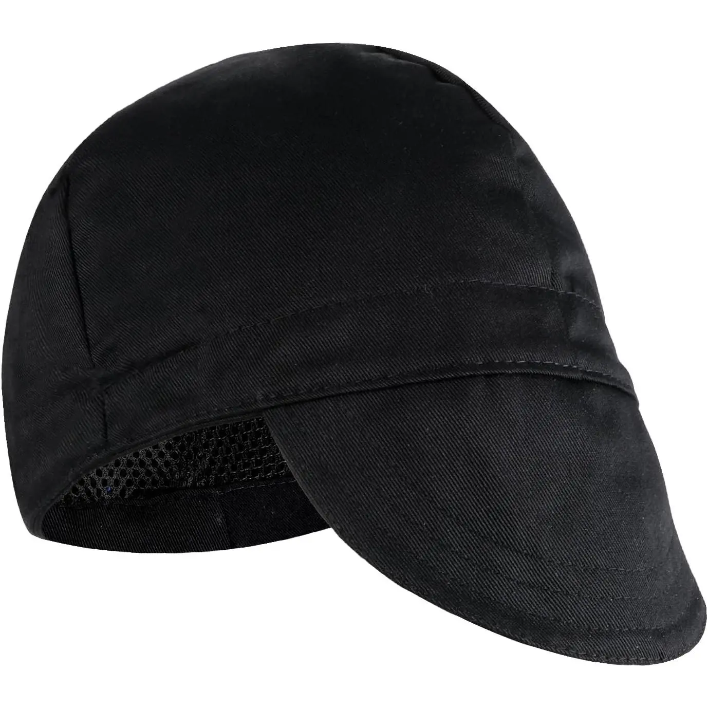 Reversible Water Washable Fireproof Fire Retardant Cotton Welding Cap, Protective Head Safety Hat for Men (Black)