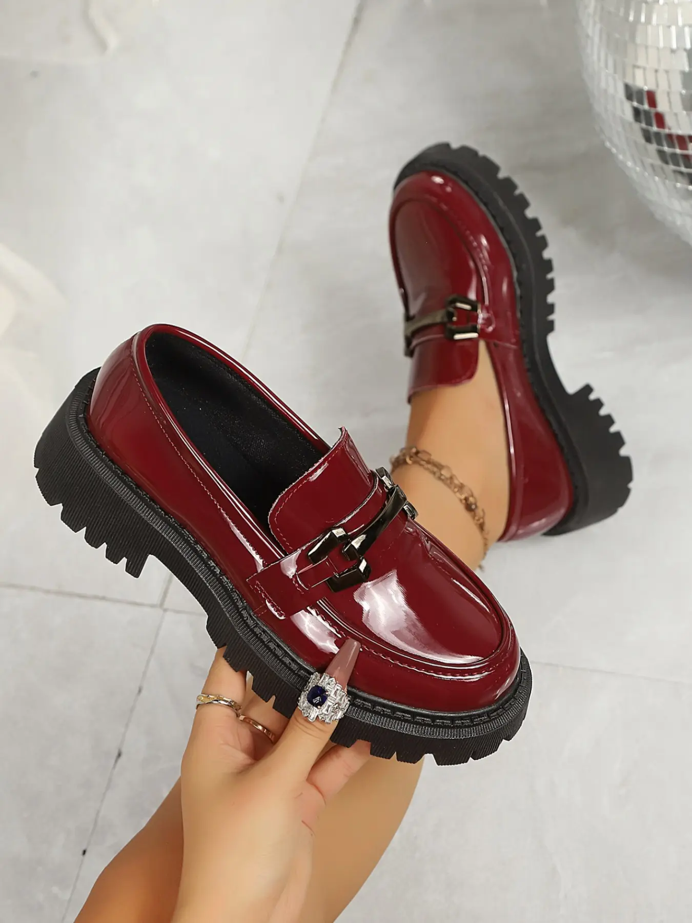 Women's Thick Sole Round Toe Loafer Shoes, Comfortable Casual Retro Single Shoes, Fashion Daily Wear, Spring & Fall